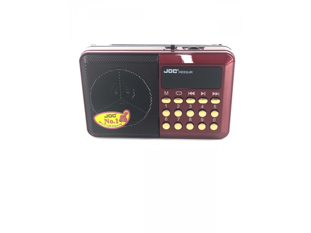 Prenosné digitálne rádio JOC H033U s MP3 prehrávačom - červené