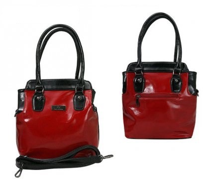 Dámska kabelka z ekokože – červeno/čierna – CV ItalyFashion – 11620200