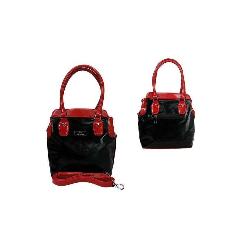 Dámska kabelka z ekokože – čierno/červená – CV ItalyFashion – 11620202
